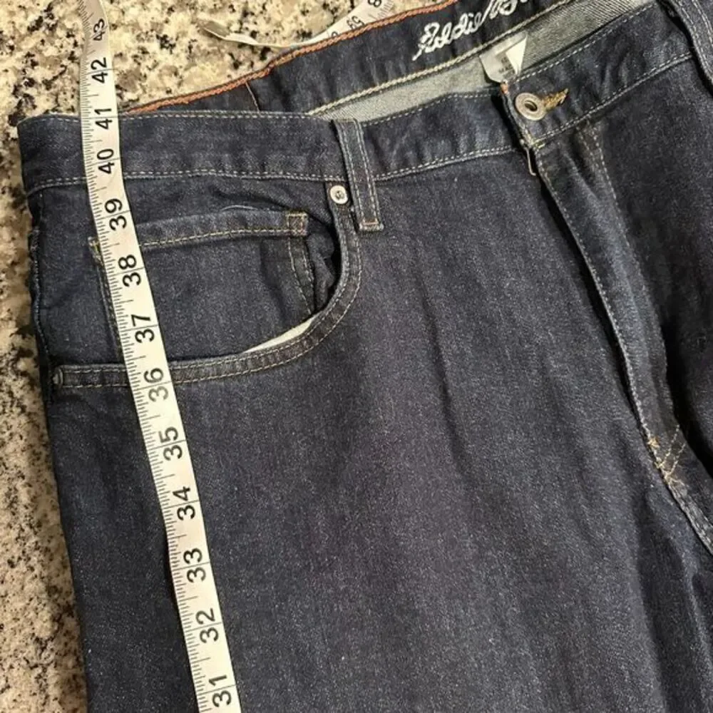 Eddie Bauer‎ Straight Leg Dark Wash Denim Jeans Blue Size 40 x 32 Casual Work